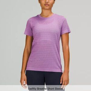 Lululemon Swiftly Breathe Wisteria Purple Short Sleeve Shirt Small 4 Activewear